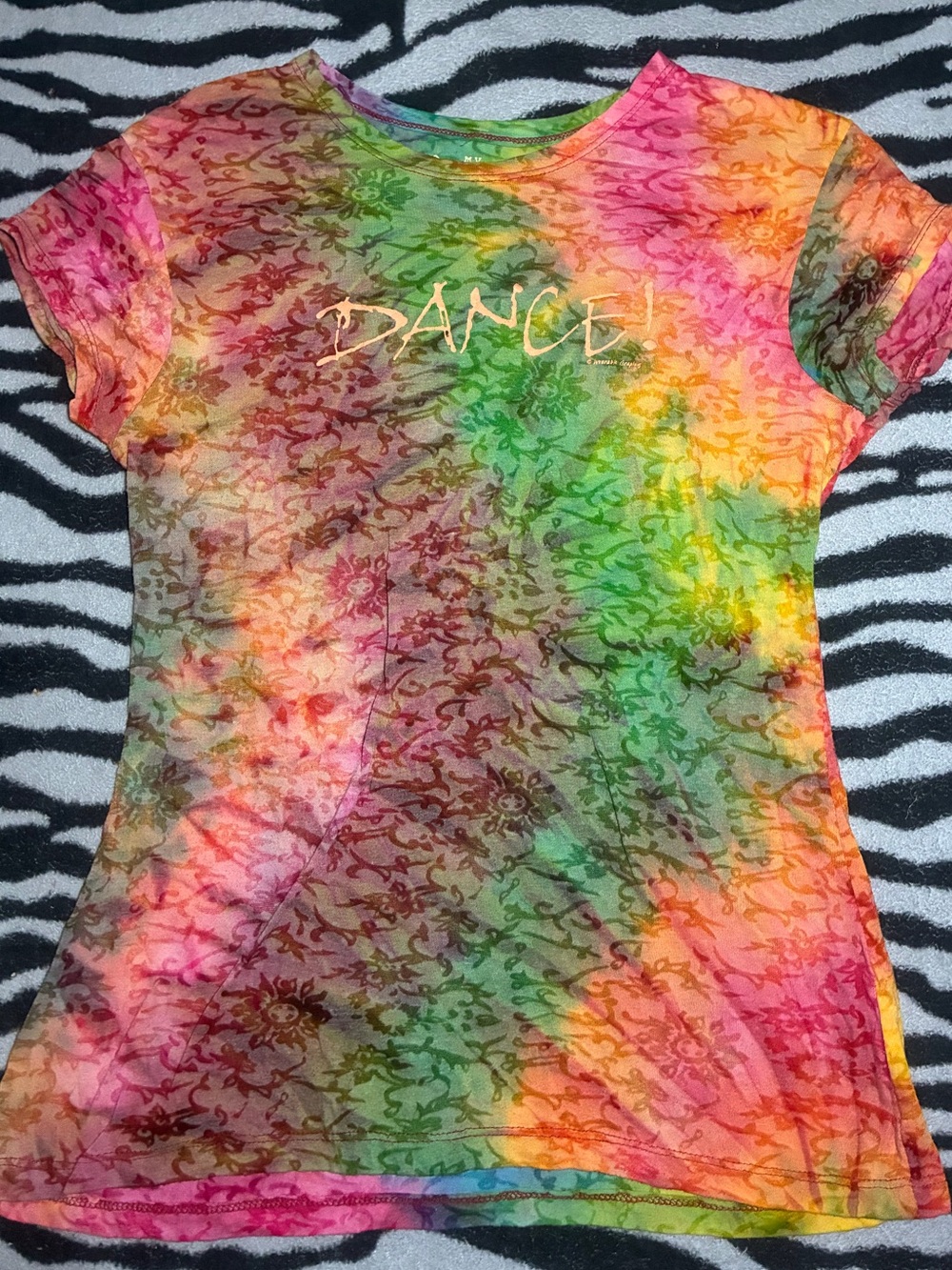 ⭒ adorable y2k rainbow tie dye dance t shirt